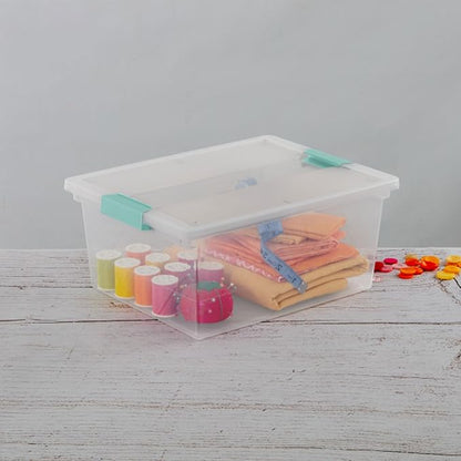 Sterilite 4-Pack Clip Box, Stackable Clear Plastic Bins - Image 8