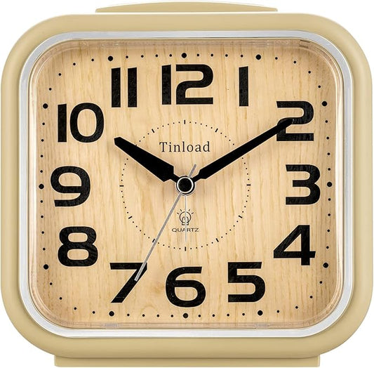 Tinload 5.5" Large Analog Alarm Clock Silent Non Ticking, Gentle Wake, Beep by Tinload