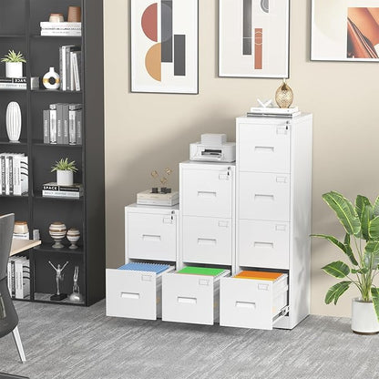 INTERGREAT 3 Drawer File Cabinet, Locking Tall File Cabinets - Image 2