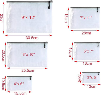 Oaimyy-8 * 10 inchs-18 Pcs-Plastic Mesh Zipper Pouch Document Folders Bag Zip - Image 4