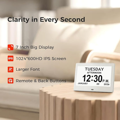 7'' Digital Clock, Dementia Clock - Image 2