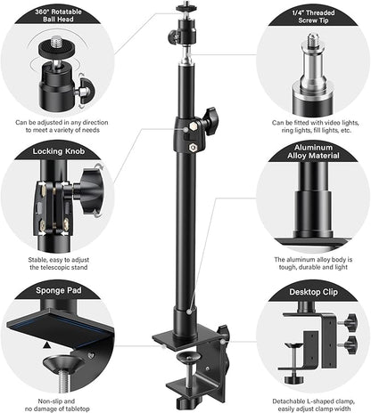 Dazzne 2-Pack Camera Desk Mount Stand - Image 5