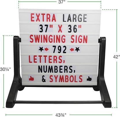 Excello Global Products Swinging Changable Message Sidewalk Sign: 37" x 36" Sign - Image 5