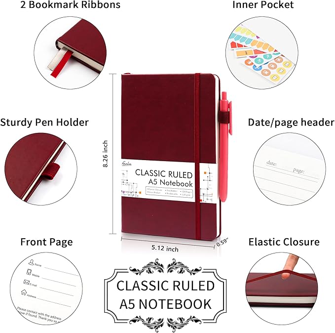 feela 24 Pack Journal Notebook for Work, Business Notebook Bulk Hardcover Lined - Image 2