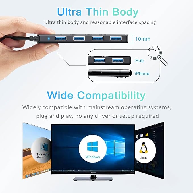 USB 3.0 Hub, VIENON USB Hub - Image 8
