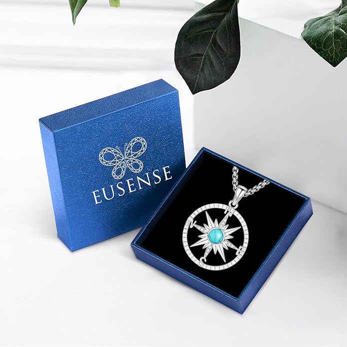 Compass Necklace for Women Men 925 Sterling Silver Pendant Urn Necklaces for - Image 2