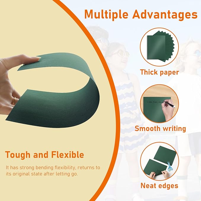 100 Sheets Dark Green Shimmer Cardstock 8.5 x 11 Scrapbook Paper, 92lb Premium - Image 3