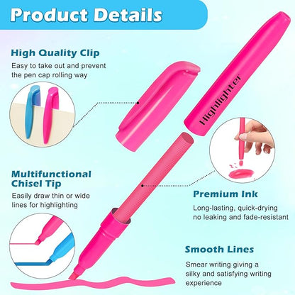 V-Opitos 30 Pack Highlighters in 6 Assorted Colors, No Bleed, Bright - Image 5