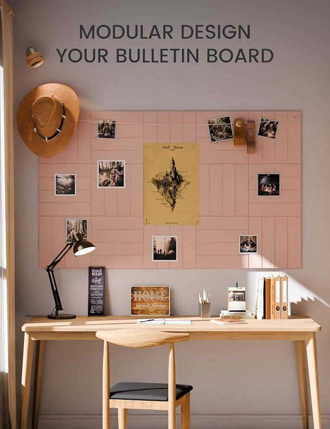 Fluxynara Felt Bulletin Board Tiles Large 36" x 24" Cork Board Alternative-6 - Image 5