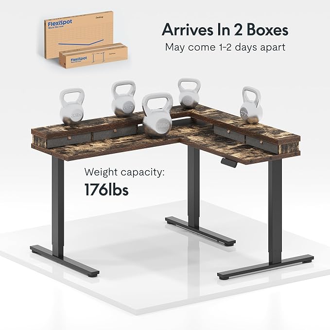 FLEXISPOT 63" L Shaped Standing Desk Electric Corner Table - Image 8