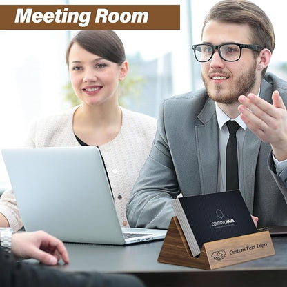 HJX Custom Business Card Holder Desk-Personalized Engraved Wooden Business Card - Image 6