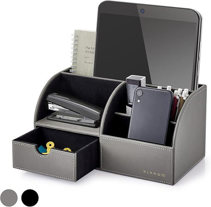 Vlando Office Desk Organizer Leather Desktop Organizer Caddy by VLANDO