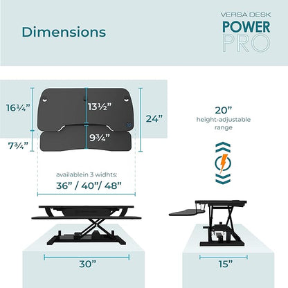 VERSADESK® PowerPro™ 36” x 24” Standing Desk Converter | 7.75” - Image 4
