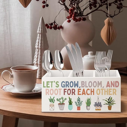 URLLUAE Boho Plant Classroom Wooden Pen Pencil Holder - Image 4
