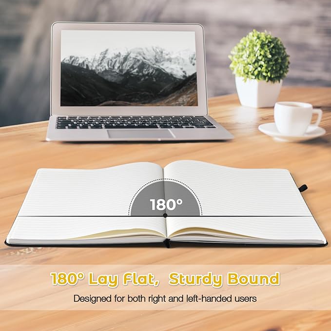 College Ruled Notebook, A4 Hardcover Leather Notebook - Image 3