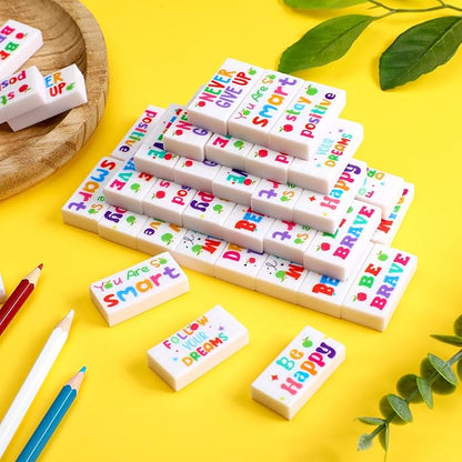 Dunzoom 100 Pcs Inspirational Pencil Erasers Bulk - Image 4