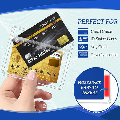 50 Pcs Clear Plastic Horizontal Name Badge ID Card Holders - Image 4