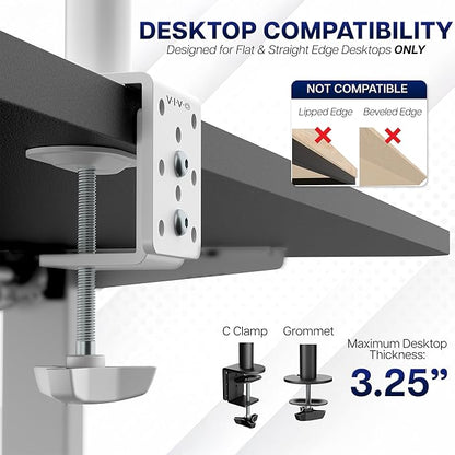 VIVO Dual Monitor Desk Mount, Heavy Duty Fully Adjustable Steel Stand, Holds 2 - Image 6