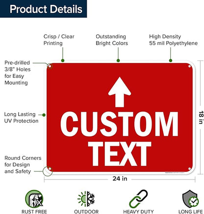 Custom Arrow, Custom Directional Sign, Up Arrow, 18x24 Inches, 55 mil thick - Image 6