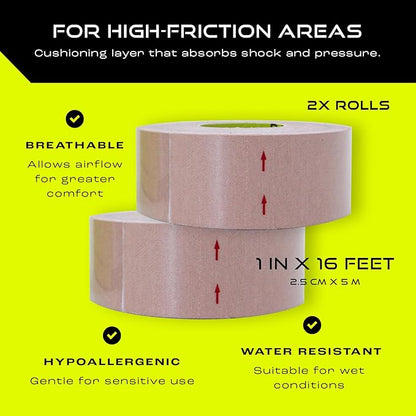 Pebbos Moleskin Tape – 1in x 16ft – Anti-Friction Cushioning Tape | - Image 3