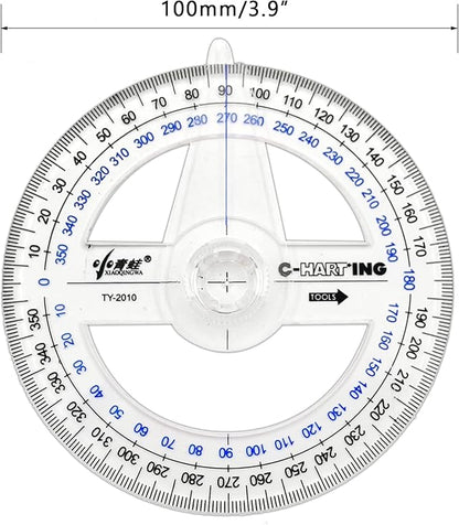 360° Protractor Pack of 30 Protactors Plastic Protractor Math Protractors Clear - Image 3