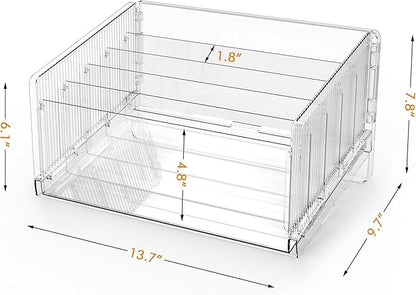 Cuukie File Sorter Organizer, 5 Sections Acrylic Letter Tray - Image 3