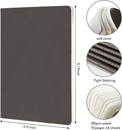 8 Pack Soft Cover Journal Bulk, Feela Notebooks College Ruled - Image 2