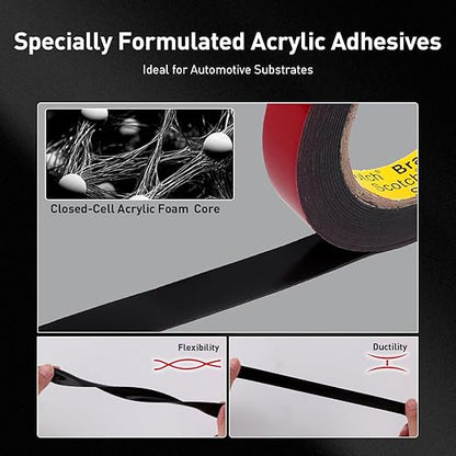 Automotive Acrylic Plus Attachment Tape 0.39" x 18Ft Made of 3M Double Sided - Image 4