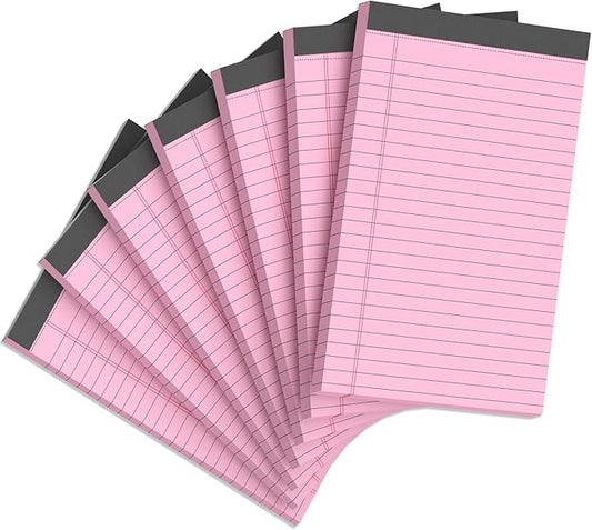 Aidunmis 7pcs Small Note Pads 5x8 Legal Pads Pink Notepad 5x8 College Ruled by Aidunmis