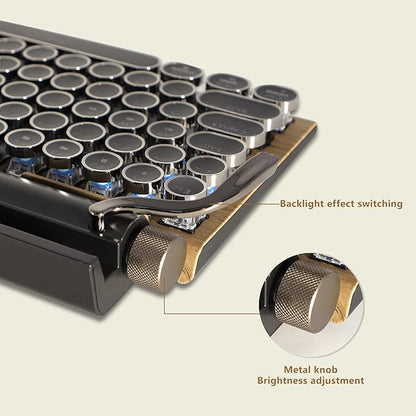 Adventurers Typewriter-Style Retro Mechanical Keyboard LED Backlight 83 Keys - Image 2