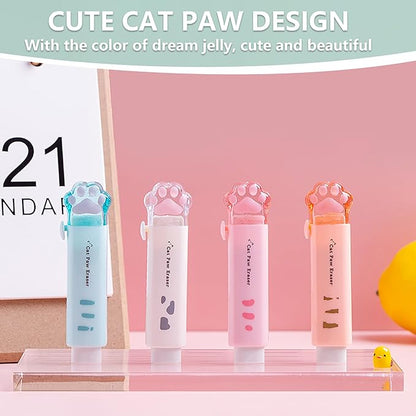 Daphilly Retractable Eraser for Pencils Cute Cat Erasers Pink Kawaii Erasers - Image 2