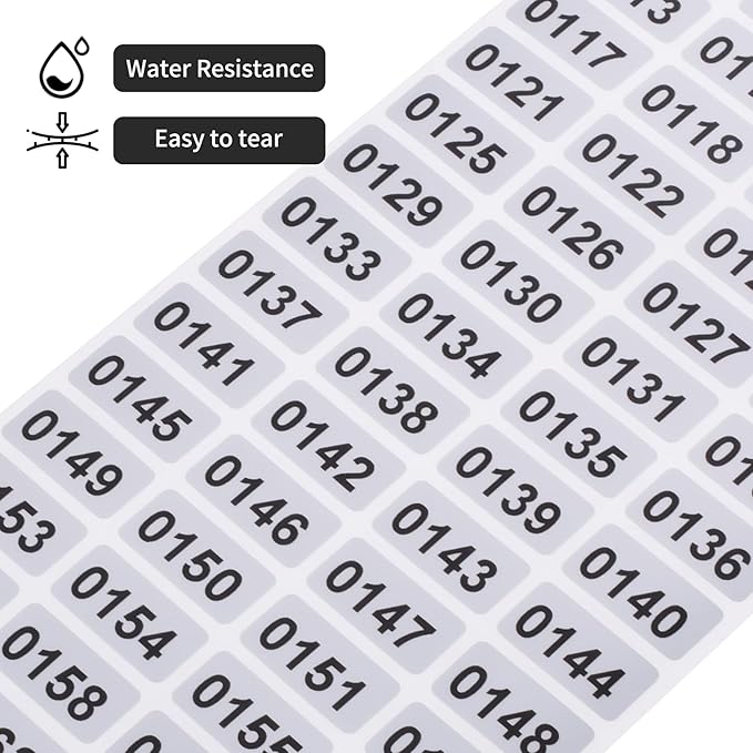 9001-10000 Consecutive Number Inventory Stickers Self Adhesive Waterproof - Image 3