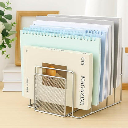 2 Pcs 7 Section Incline File Sorter Metal Wire Mesh File Rack - Image 4