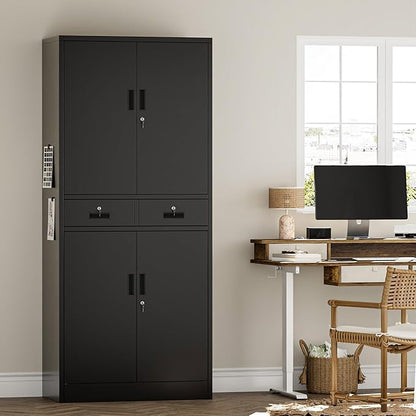 TaskStorz Metal Storage Cabinet, Lockable File Steel Cabinet - Image 4