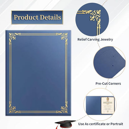 30 Packs Certificate Covers, Certificate Holders Gold Foil Border, - Image 3