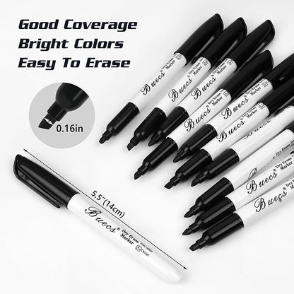 Buecs Black Dry Erase Markers, Chisel tip, Dry-Erase Boards, School Office - Image 5