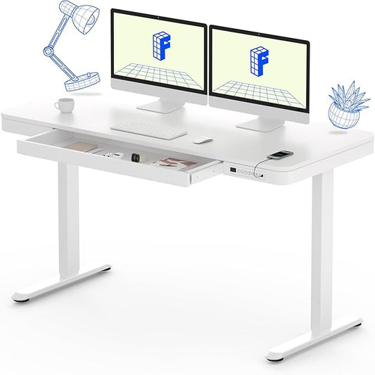 FLEXISPOT 55" White Electric Standing Desk by FlexiSpot