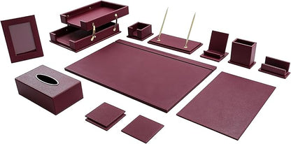 RitPin Desk Set，11-Piece Leather Desk Organizer Set, Executive Office by RitPin