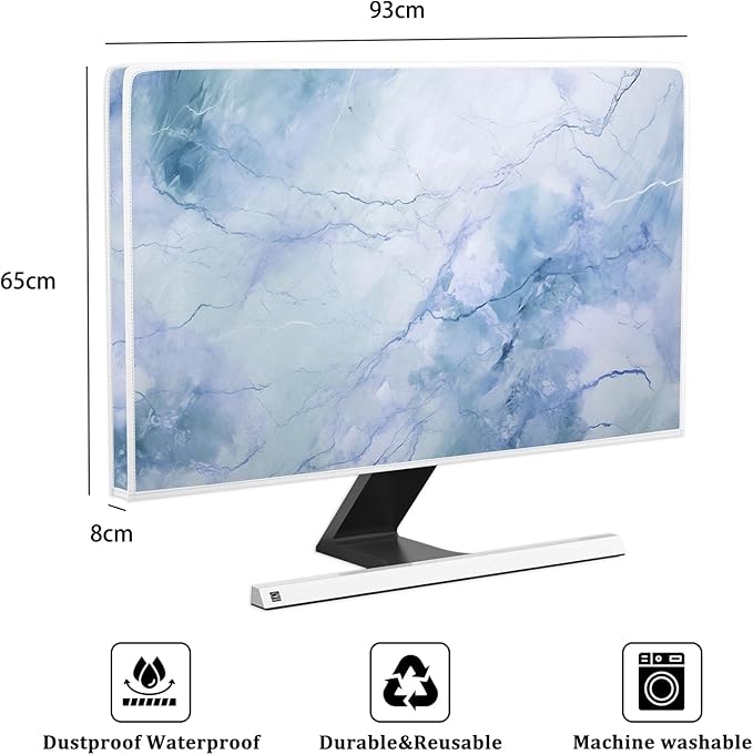 Baocicco Fashion Haze Blue Marble Screen TV Cover Cover 37, 39 Inch Waterproof - Image 2