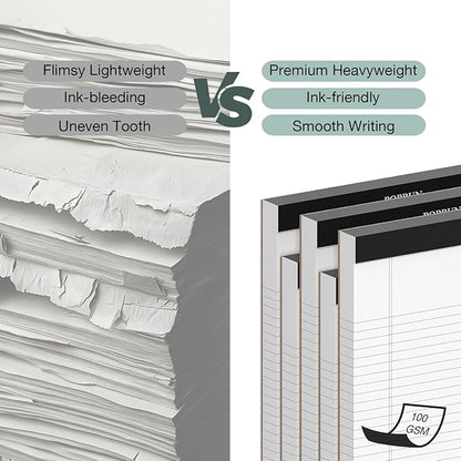POPRUN White Legal Pads 8.5 x 11.75 College Ruled, 100GSM Writing Paper Pad - Image 2