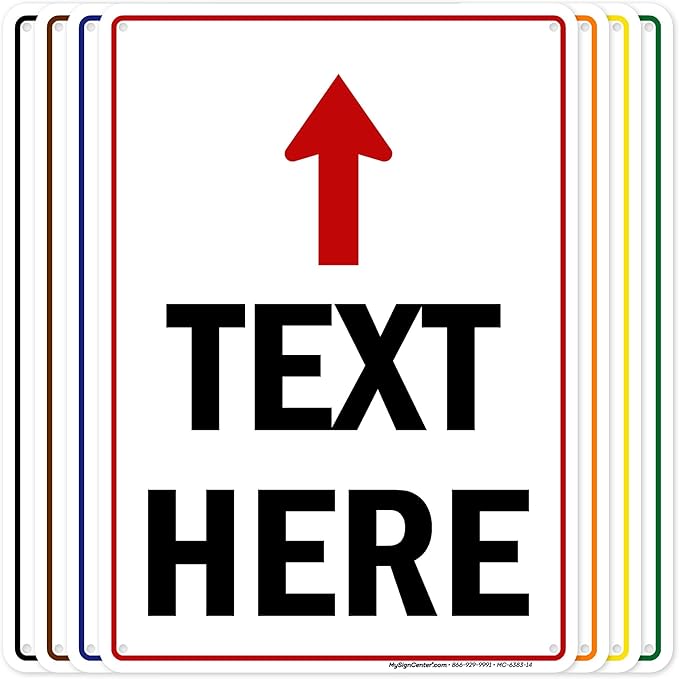Custom Arrow, Custom Directional Sign, Up Arrow, 10x14 Inches, 55 mil thick HDPE by MySignCenter