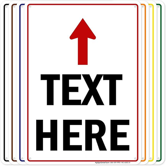 Custom Arrow, Custom Directional Sign, Up Arrow, 10x14 Inches, 55 mil thick HDPE by MySignCenter