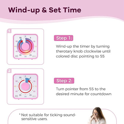 TWENTY5 SEVEN Countdown Timer 7.5 inch, 60 Minute 1 Hour Visual Timer - Image 3