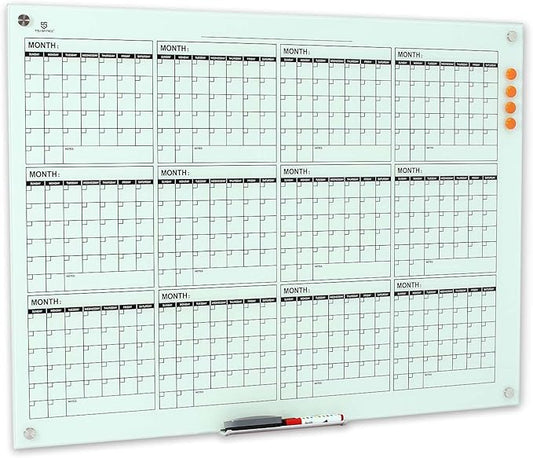 TSJ OFFICE Glass Calendar Whiteboard by TSJOFFICE