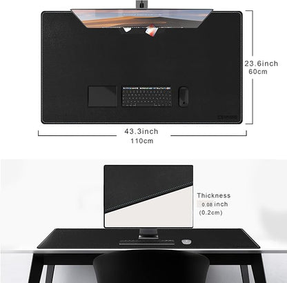 CENNBIE Leather Desk Mat Large, 43.6" x 23.6" Desk Pad Blotter Protector - Image 3