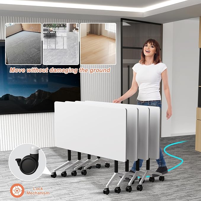Conference Table Flip Top Mobile Conference Room Tables, Folding Conference - Image 6
