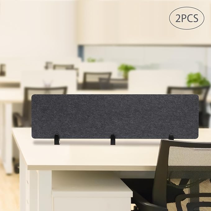 ReFocus Raw Clamp-On Acoustic Desk Divider Mounted Privacy Panel Set – Reduce - Image 3