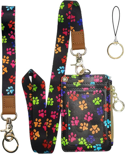 Bolimoss Cute Dog Paw Print ID Card Holder by BOLIMOSS