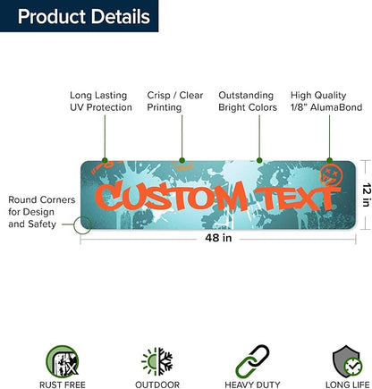 Custom Sign, Custom Street Sign, 11 Font Colors, 13 Font Styles, 4 Hole Options - Image 6