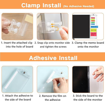 Monitor Memo Boards for Computer, Whole Transparent 2 Pack Multifunction - Image 5